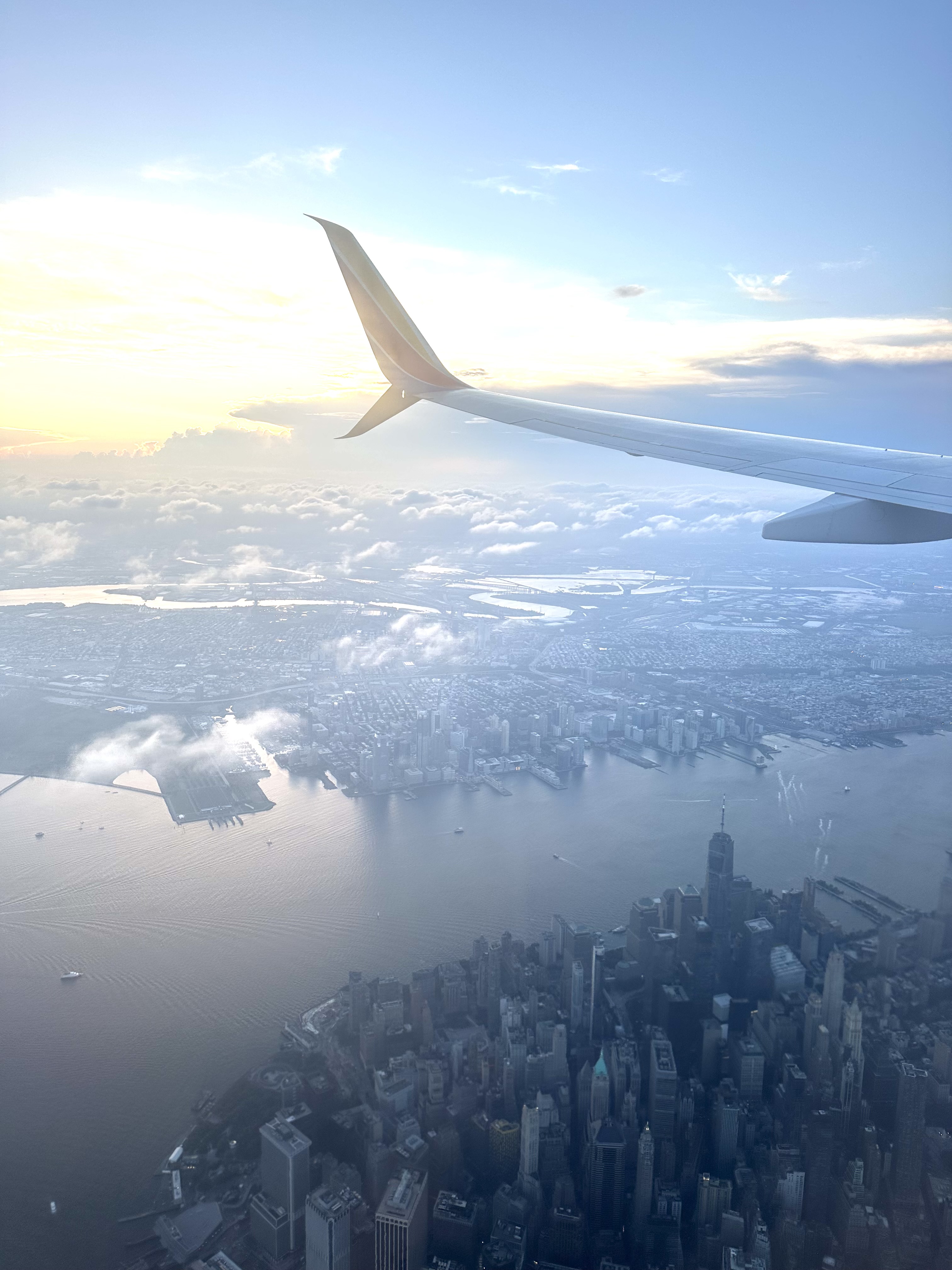 New York City from plane view